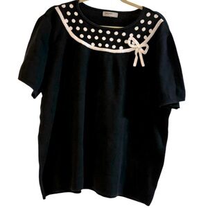 Designers Originals short sleeve knit sweater top size XL